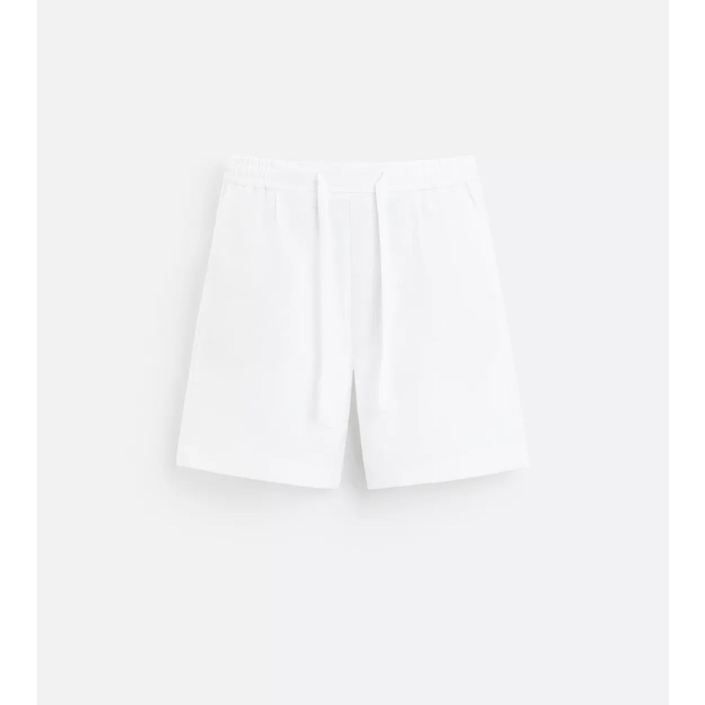 Zara White Casual Shorts